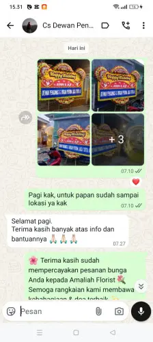 Testimonial Papan Bunga Pernikahan bojongmanggu