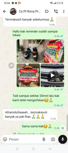 Testimonial Papan Bunga bojongmanggu